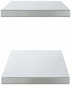 2 db ezüstszínű rozsdamentes acél fali polc 100 x 30 x 3 cm
