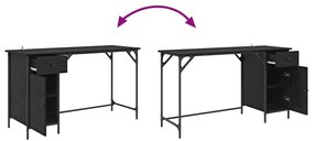 vidaXL Számítógépes asztal Fekete tölgy 131 x 48 x 75 cm Faanyag