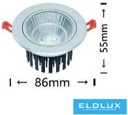 UNIVERSO LED süllyestett lámpa 7w 630lm 6500K 24° IP20 alumínium