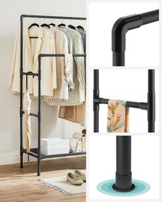 Ruhatartó állvány, max. terhelhetőség 55 kg, fekete