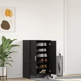 fekete tölgy szerelt fa cipőszekrény 60x35x92 cm