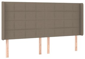 tópszínű szövet LED-es fejtámla 183x16x118/128 cm
