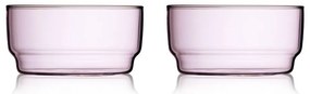 Rózsaszín üveg tálka szett 2 db-os 500 ml Torino – Lyngby Glas