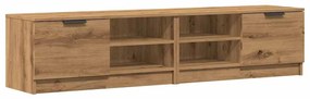 2 db barna tölgy színű szerelt fa TV-szekrény 80x35x36,5 cm