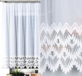 Felicia Jacquard függöny mintás 18989 magasság 160cm, fehér színben (méterenként)