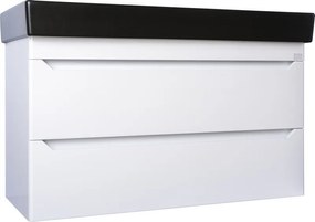 TMP SHARP 100 fali fürdőszobabútor - CeraStyle SHARP FEKETE mosdóval - 100 x 48 cm