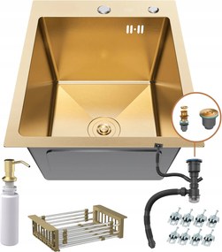 Egymedencés Mosogató Arany Nano Gold Pvd 40x50x22cm