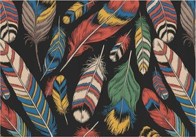 Dekoratív Fotótapéta Hálószobába Színes tollak 312x219 Ragasztó