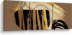 Kép - Absztrakció aranybarna N⁰2 (órával) (90x30 cm)