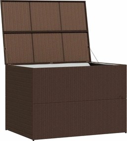 Barna Polyrattan Kerti Tárolóláda 150 X 100 X 100 Cm