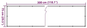 antracitszürke oxford-szövet erkélyparaván 75 x 300 cm