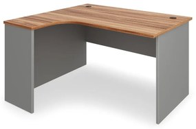 SimpleOffice ergonomikus asztal 140 x 120 cm, bal, dió / szürke