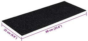 30 db fekete lépcsőszőnyeg öntapadós téglalap alakú 60x25 cm