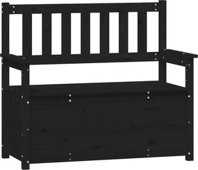 vidaXL fekete tömör fenyőfa pad 112,5 x 51,5 x 96,5 cm