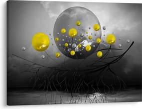 Kép- sárga absztrakt gömbök (70x50 cm)