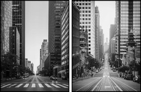 Város fekete-fehér építészet poszter 2x 50x70