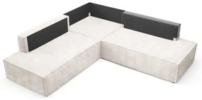 Ággyá nyitható, jobb oldali L-alakú TERAMO sarok ülőgarnitúra tárolóval, bézs