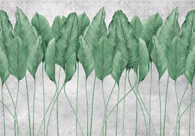 Fotótapéta Tollak Levelek 3D Beton Hálószoba 312x219