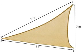 Rana napvitorla háromszög alakú 3x3x3 m bézs