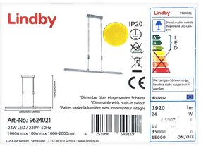 Lindby Lindby - LED Dimmelhető csillár zsinóron SLADJA LED/24W/230V LW0362