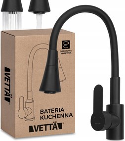 Konyhai csaptelep flexibilis hajlékony kifolyócső magas csaptelep mosdóhoz fekete