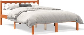 vidaXL viaszbarna tömör fenyőfa ágy matrac nélkül 135 x 190 cm