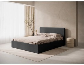 Antracitszürke kárpitozott ágytámla 210,5x100 cm Remo – Micadoni