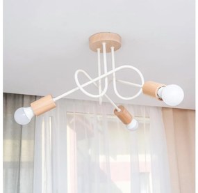 Felületre szerelt csillár OXFORD 3xE27/15W/230V fenyő/krémszínű