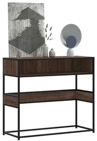 barna tölgyszínű szerelt fa tálalóasztal 90x35x80 cm