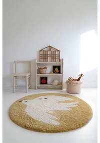 Okkersárga gyerek szőnyeg ø120 cm Bohemian Bird Miel – Nattiot