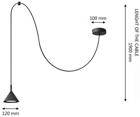 Csillár zsinóron ETNA 1xGX53/15W/230V fekete