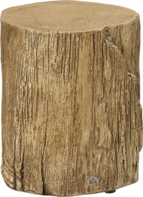 HOMCOM Fatörzs Stílusú Éjjeli Asztal Vízálló, Kávézó Asztal Inorganikus Ásványi Porból, Nappali Asztal, Oldal Asztal Nappali és Hálószoba 37 x 37 x 43