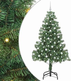 vidaXL Karácsonyfa 300 LED-del állvánnyal Zöld 210 cm PVC