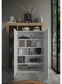 LENOR szekrény, fehér/világos tölgy