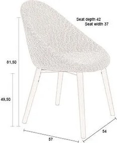 Narancssárga kárpitozott étkezőfotel Fenna – Dutchbone