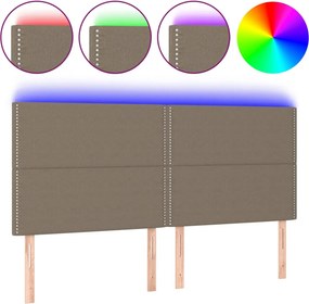 vidaXL tópszínű szövet LED-es fejtámla 200x5x118/128 cm