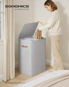 SONGMICS szennyestartó kosár 170 L, 56 × 40 × 75 cm, szürke
