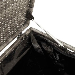 Szürke Polyrattan Kerti Tárolóláda 110 X 50 X 58 Cm
