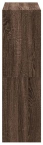 barna tölgy színű szerelt fa könyvespolc 102 x 32 x 108 cm