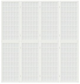 4 paneles fehér japán stílusú összecsukható paraván 160x170 cm
