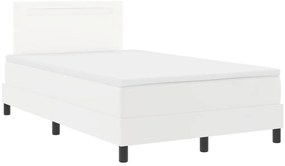 Boxspring Ágy Matraccal, Fehér, Kis Dupla, Műbőr