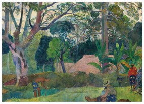 Üveg kép - Paul Gauguin, Te raau rahi (The Big Tree), reprodukciók (70x50 cm)