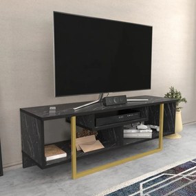 TV szekrény Asal 120 - Black, Gold