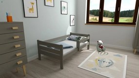 Edi fenyő gyerekágy szürke 80x200 + ajándék ágyrács