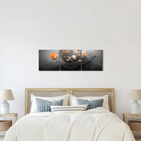 Narancssárga gömbök képe (órával) (90x30 cm)
