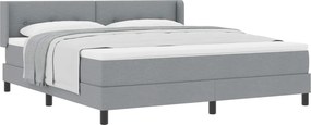 vidaXL Boxrugós ágy matracmal Világosszürke 200 x 180 cm Poliészter