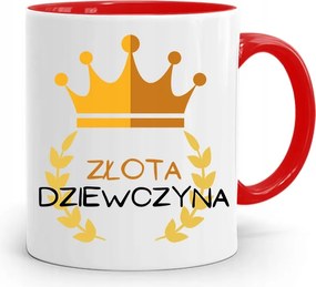 Piros Bögre Lányoknak Arany Lány nyomott mintával