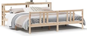 vidaXL tömör fenyőfa ágykeret fejtámlával 200 x 200 cm