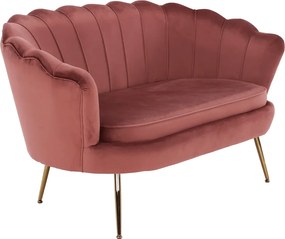 Pad Art-deco stílusban, rózsaszín Velvet anyag/gold chróm-arany, NOBLIN