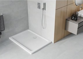 Mexen Flat szögletes slim zuhanytálca 120 x 90 cm, fehér, krómozott szifon - 40109012